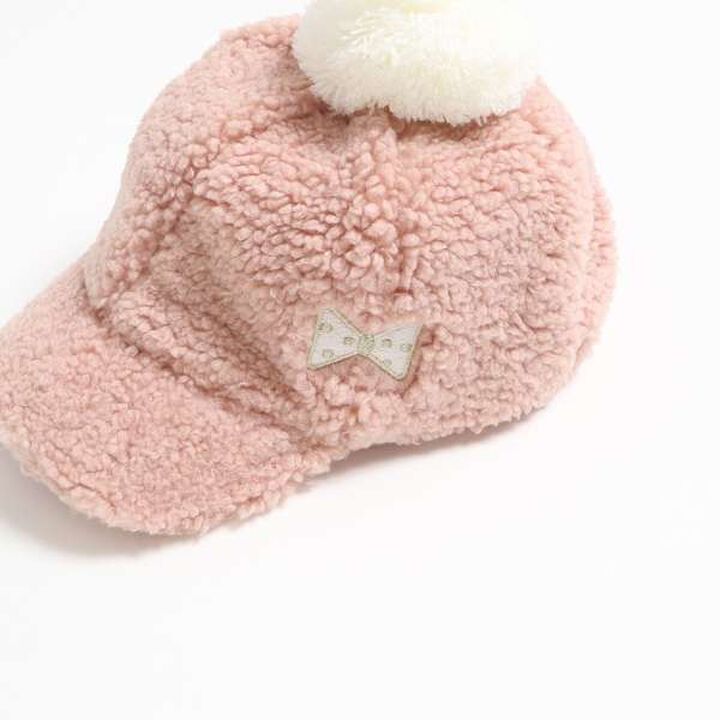 KP Deco Boa Fabric Cap with Pom-Pom (M-L),Black, medium image number 3