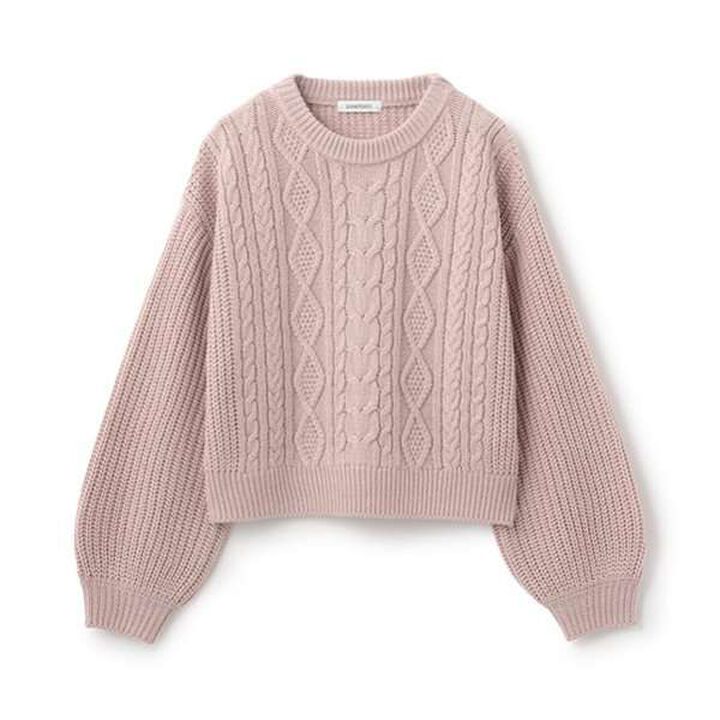 Cable Knit Pullover,Light green, medium image number 14