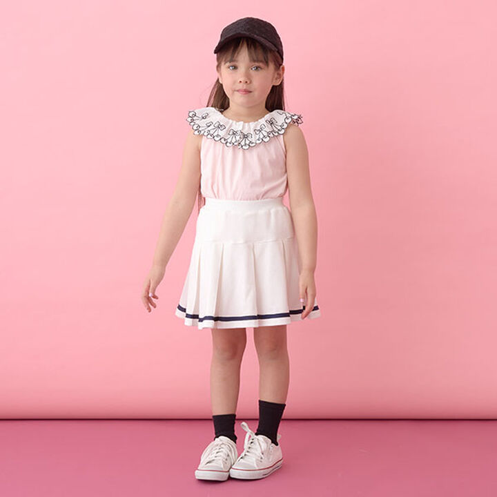 [Soft Cotton] Cherry Lace Collar Top,Light orange, medium image number 2