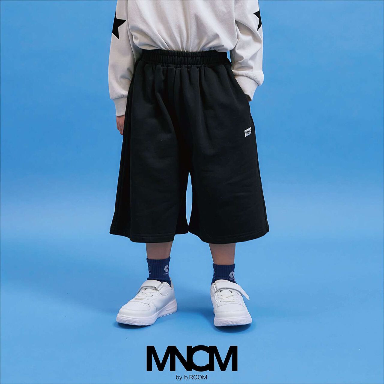 8-Length Wide Sweatpants [MNCM],Black, large image number 0