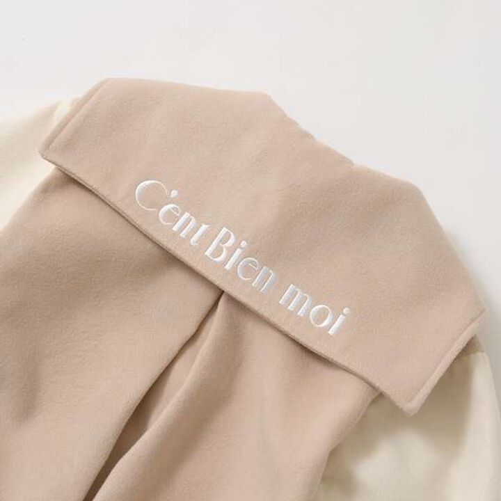 Sailor Collar Varsity Jacket,Beige, medium image number 15