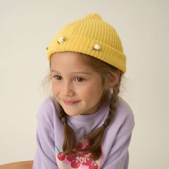 Ribbon Flower Assortment Knit Cap,Sax blue, medium image number 5