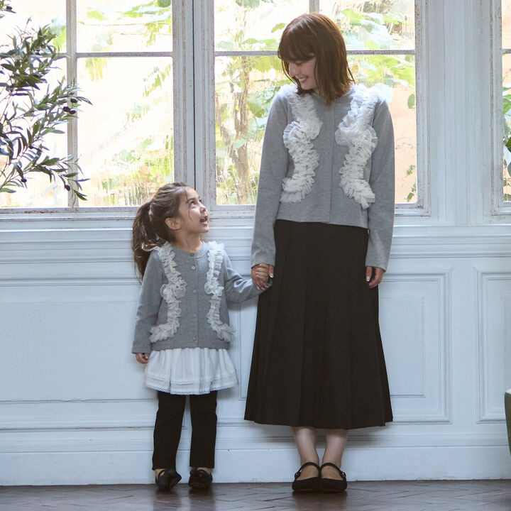 [Link] Tulle Frill Cut Cardigan,Ivory, medium image number 2