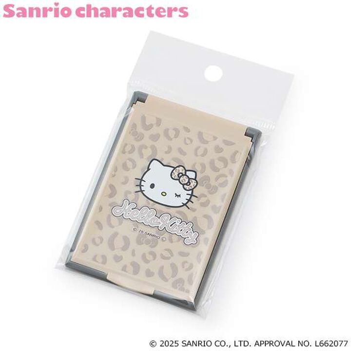 Hello Kitty Leopard Print Mini Mirror,Beige, medium image number 0