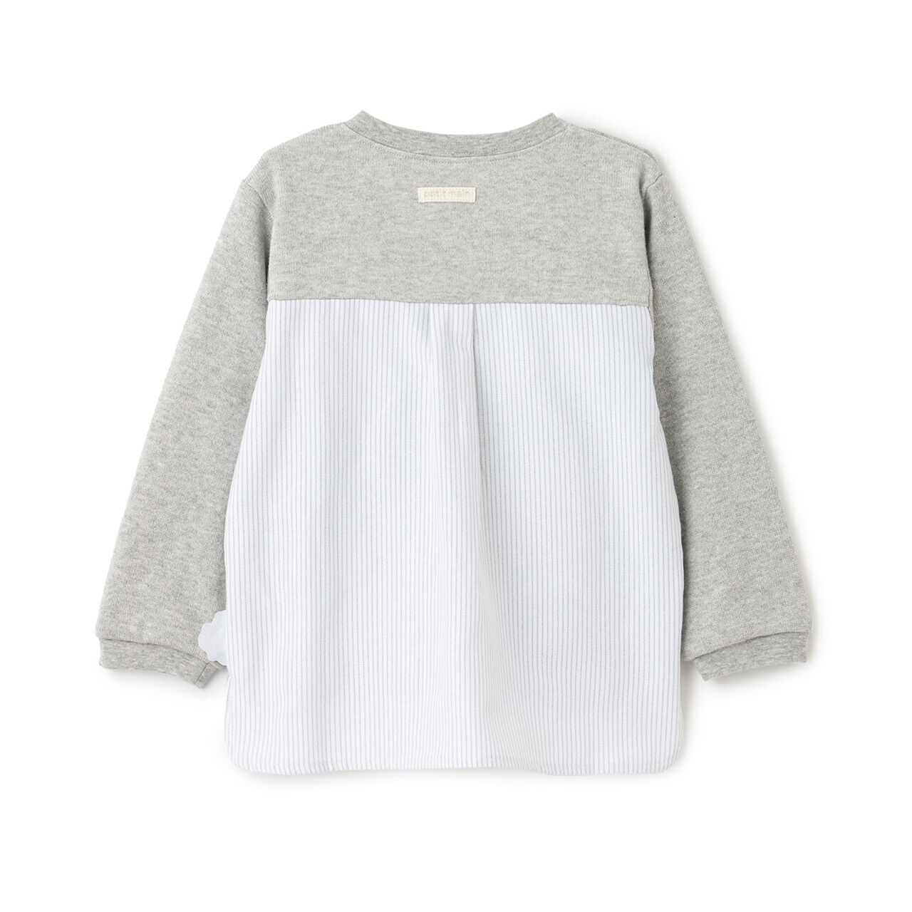 Chikawa Face Motif Long-Sleeve T-Shirt,Top gray, large image number 9