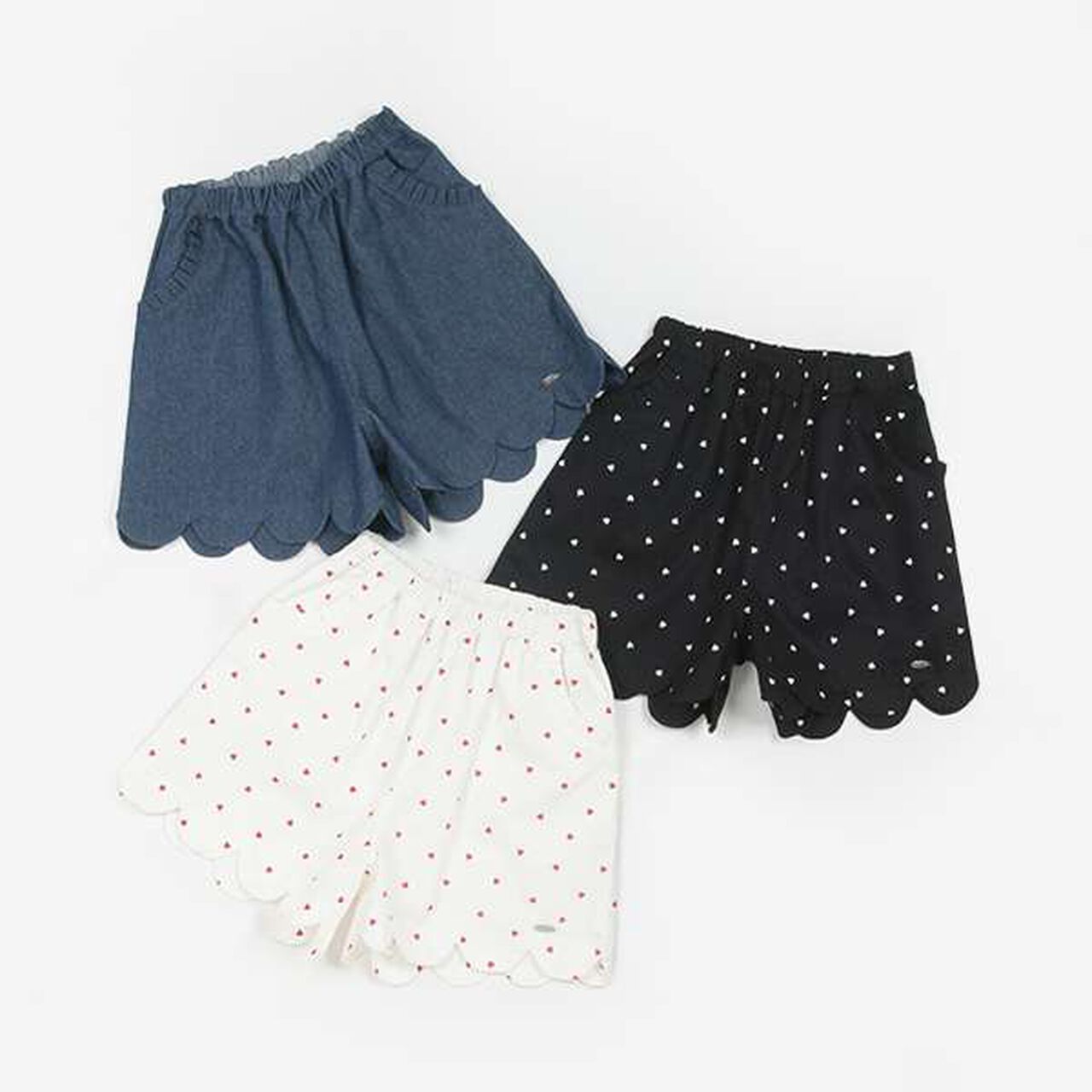 [Link] Scallop Trim Shorts (Junior),Navy, large image number 3