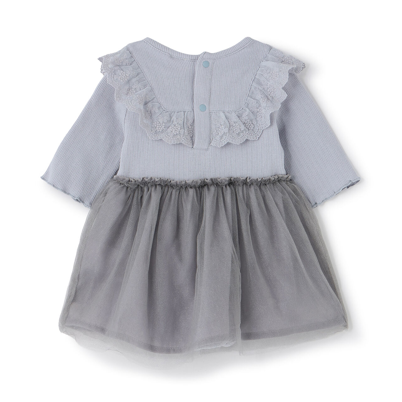 [7-Sleeve] Lace-Trimmed One-Piece Romper,Ivory, large image number 3