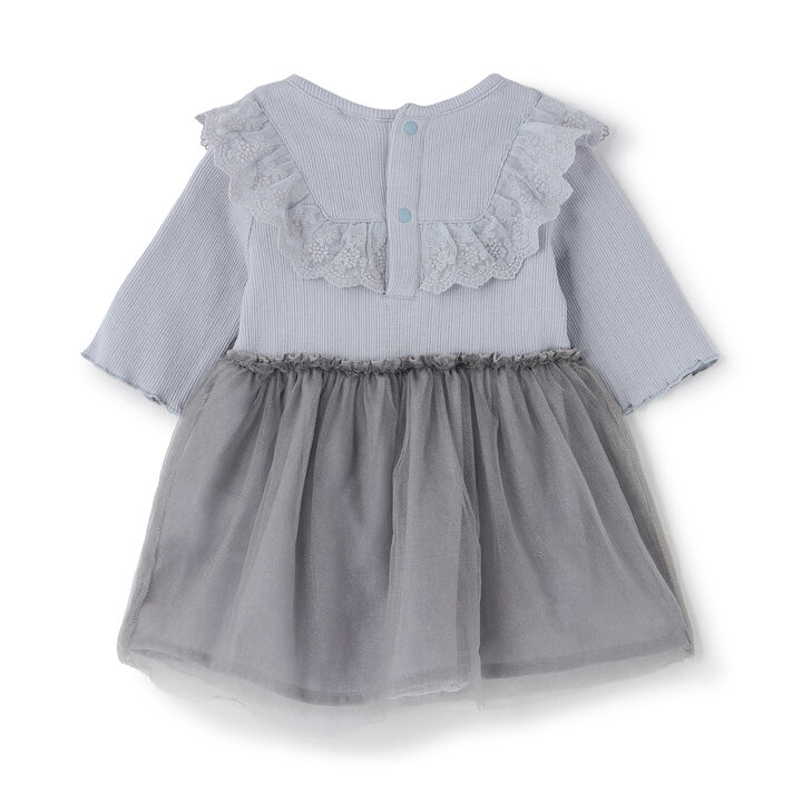 [7-Sleeve] Lace-Trimmed One-Piece Romper,Ivory, medium image number 3