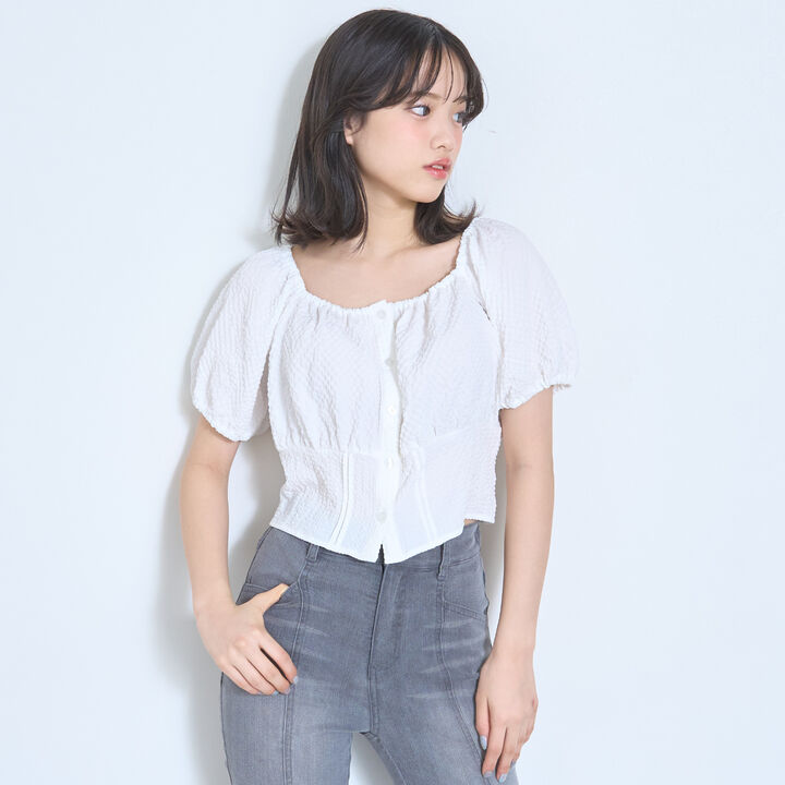 Off-Shoulder Blouse,Light green, medium image number 2