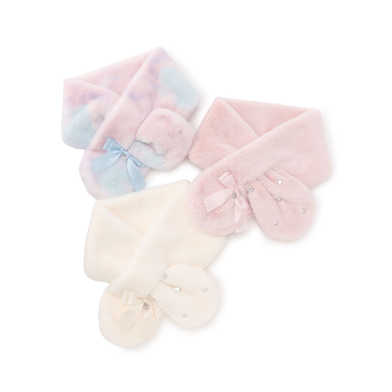 Ribbon Faux Fur Scarf,Pink, large image number 5