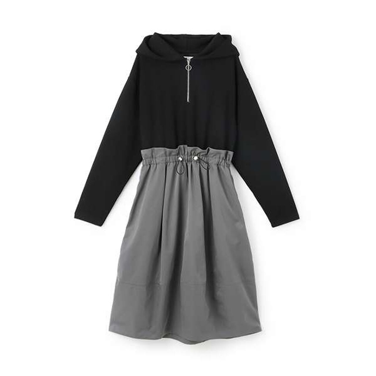 [AMI] [Web Exclusive] Docking Balloon One-Piece Dress,Black, large image number 0