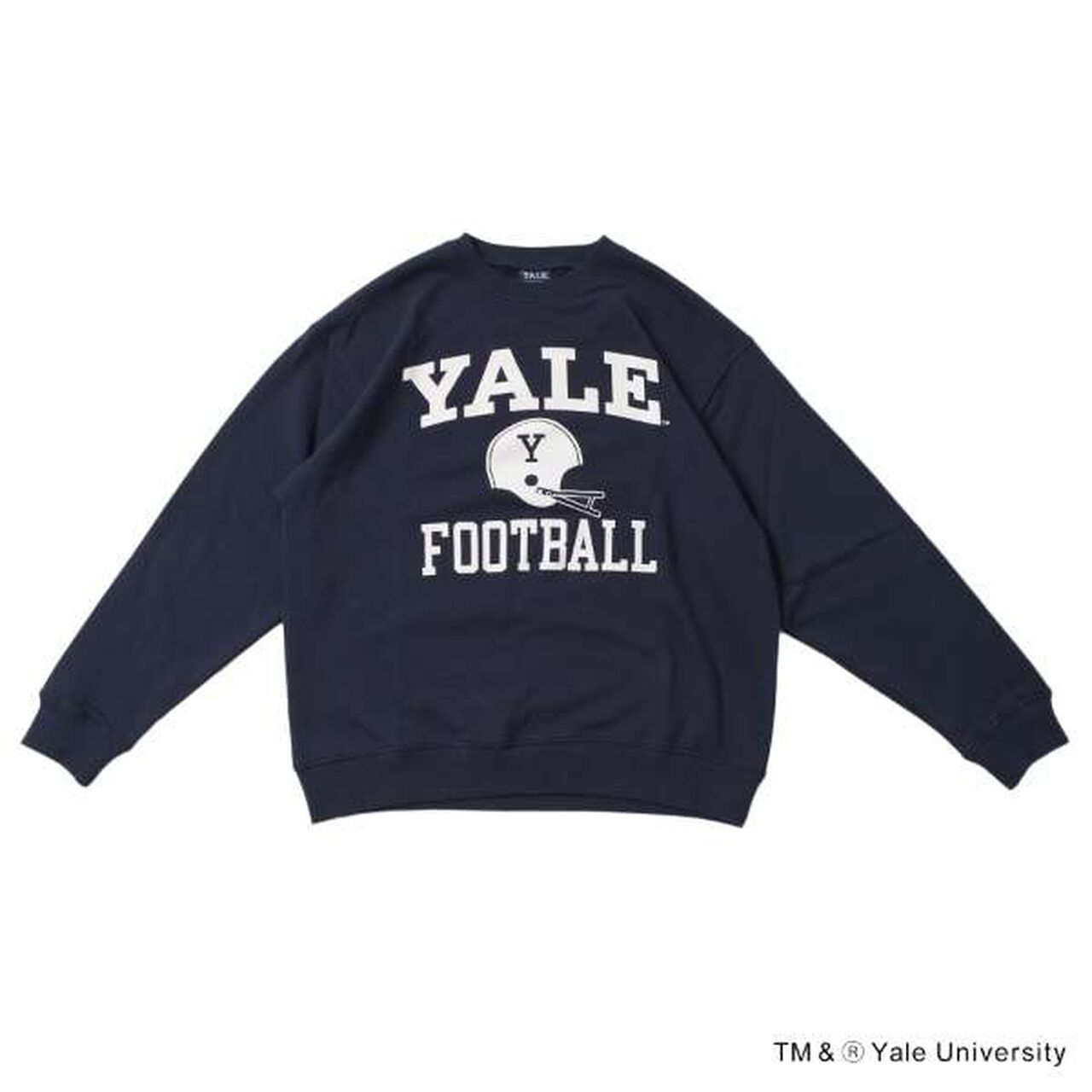 [YALE] Front Football Logo Print Sweatshirt,Navy, large image number 0