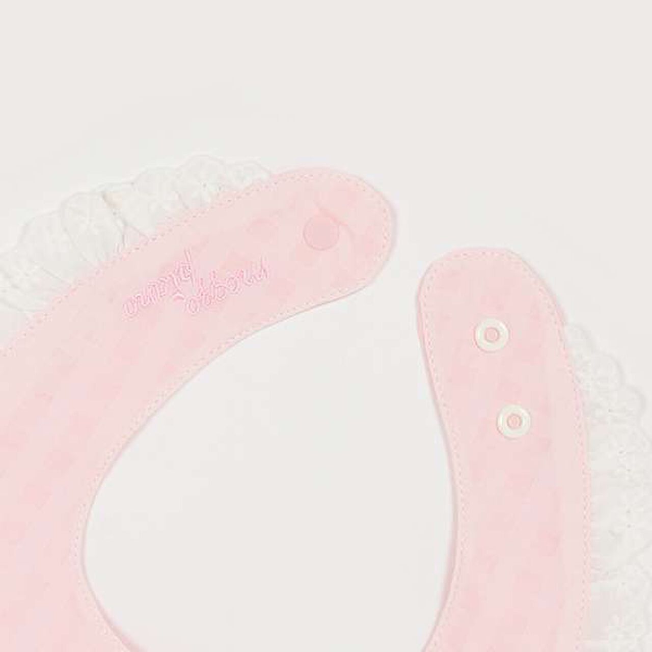 Strawberry Cherry Embroidery Collar Style Bib,Light pink, large image number 4