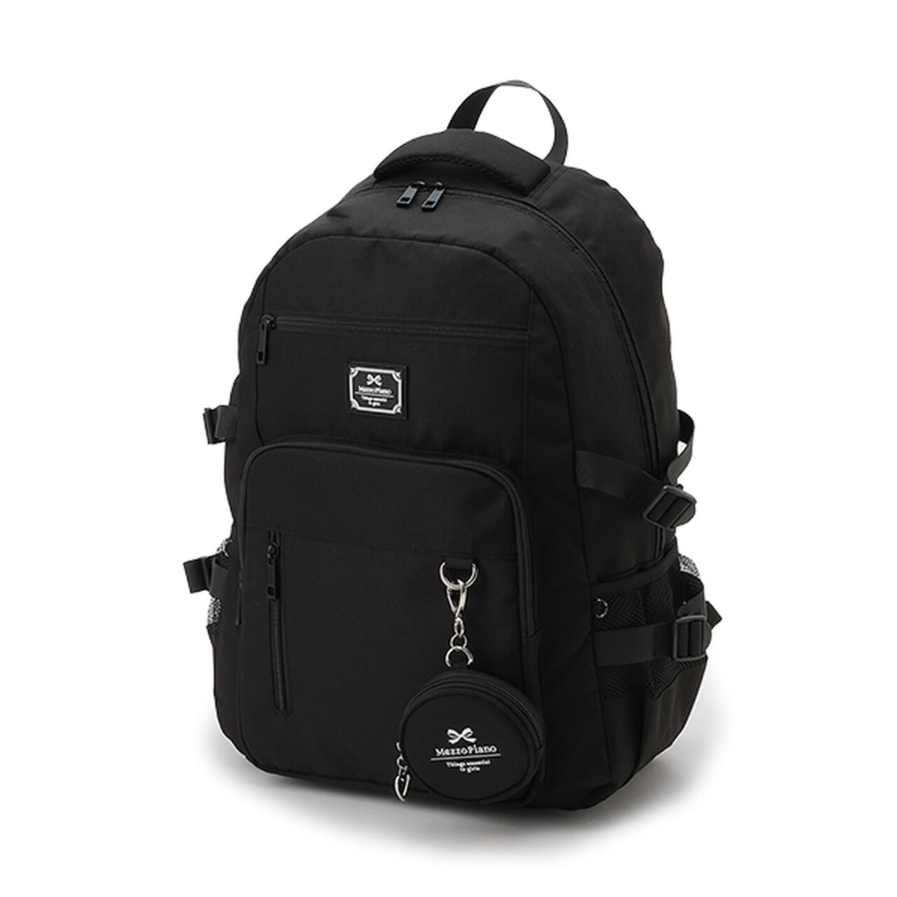 Round Pouch Backpack,Black, large image number 17