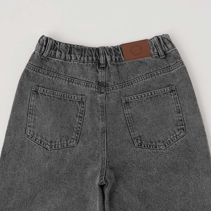 Sparkling Motif Wide Denim Pants,Navy, medium image number 9