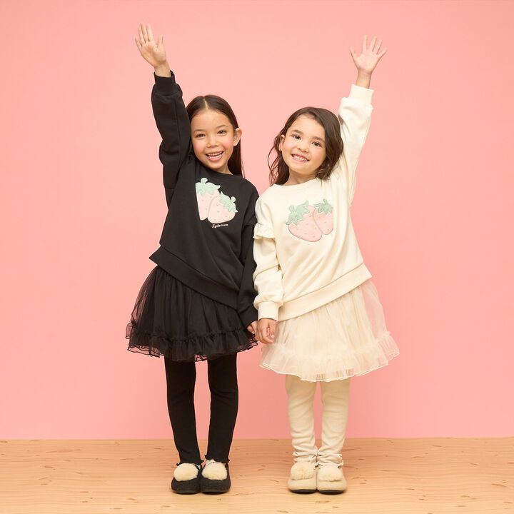 Quick-Dry Fleece Strawberry Appliqu&eacute; Sweatshirt,Black, medium image number 28