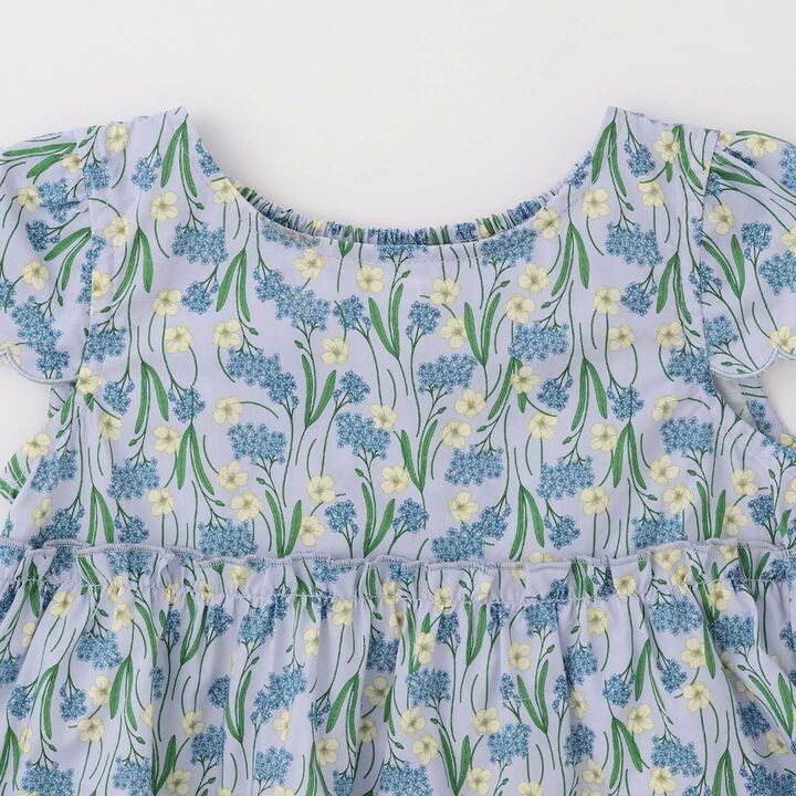 Assorted All-Over Pattern Tiered Blouse & Scallop Trim Pants Set,Emerald green, medium image number 11