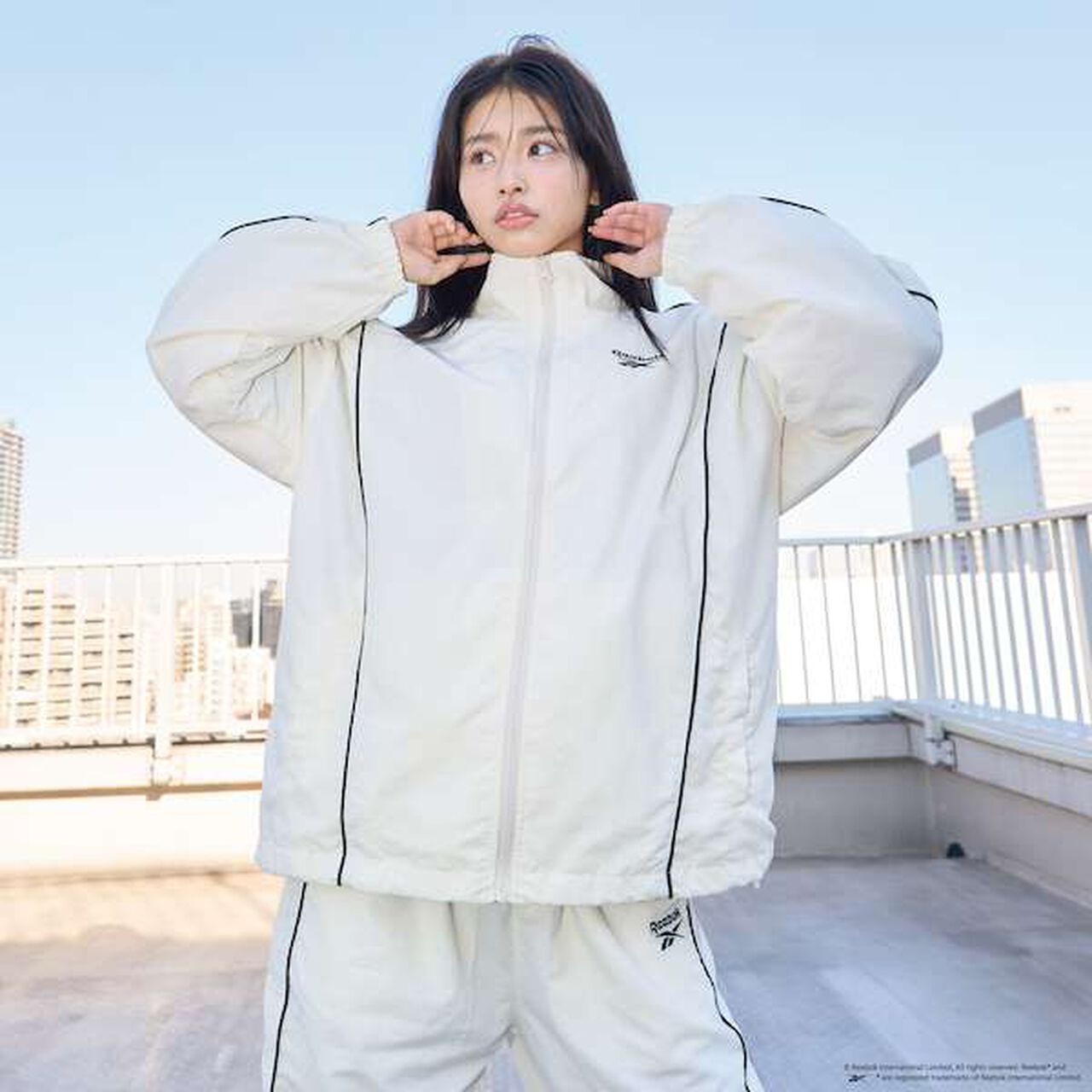 [Reebok] Nylon Bomber Jacket,Off white, large image number 0