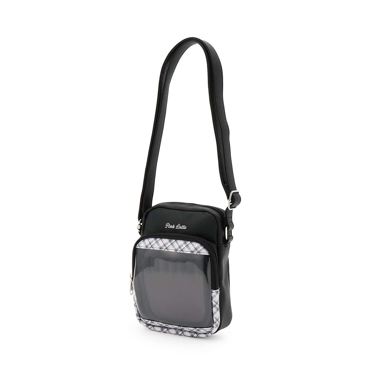 PU Checkered Shoulder Bag,Black, large image number 15