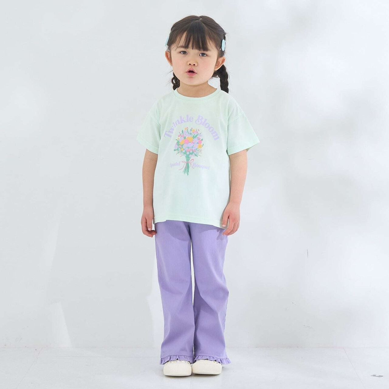 [100% Cotton] Sherbet T-Shirt [UV Cool Touch & Shape-Retaining] Assorted 7 Patterns T-Shirt [Kids Girls],Pearl white, large image number 20