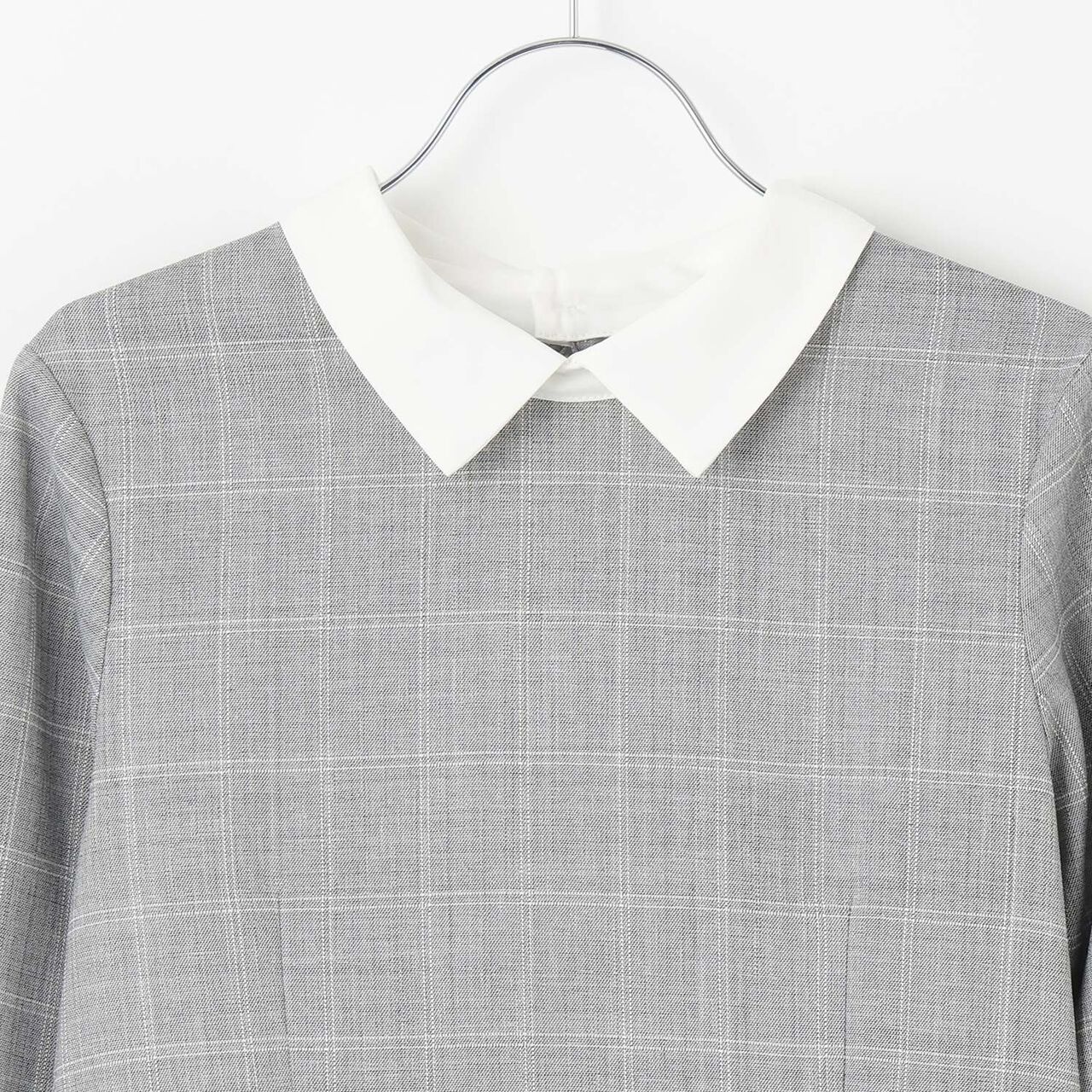 [Graduation Attire] Collared One-Piece Dress,Charcoal gray, large image number 9