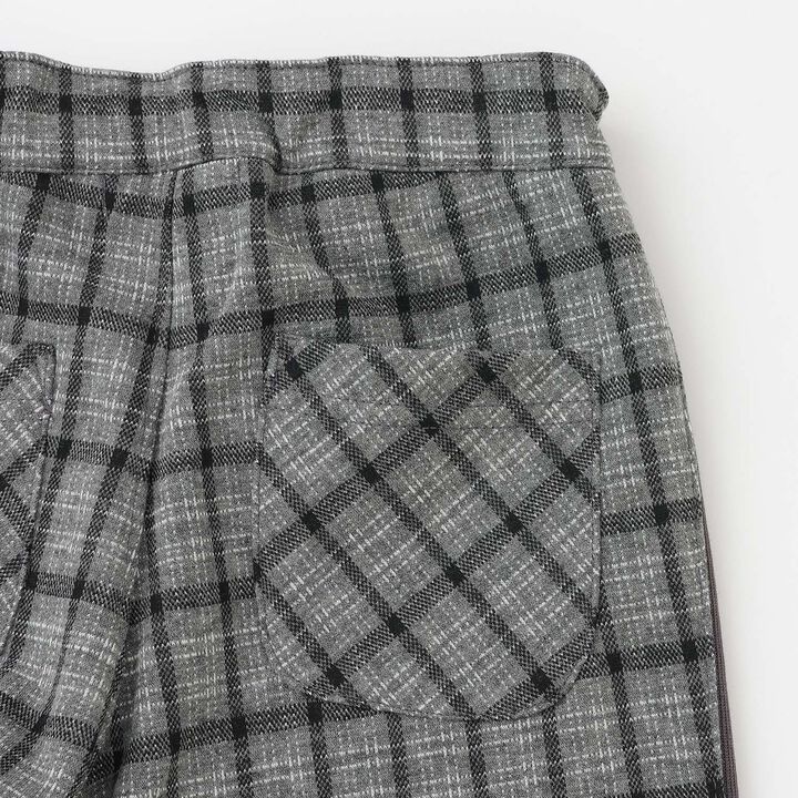 Jacquard Checkered Tapered Pants,Black, medium image number 12