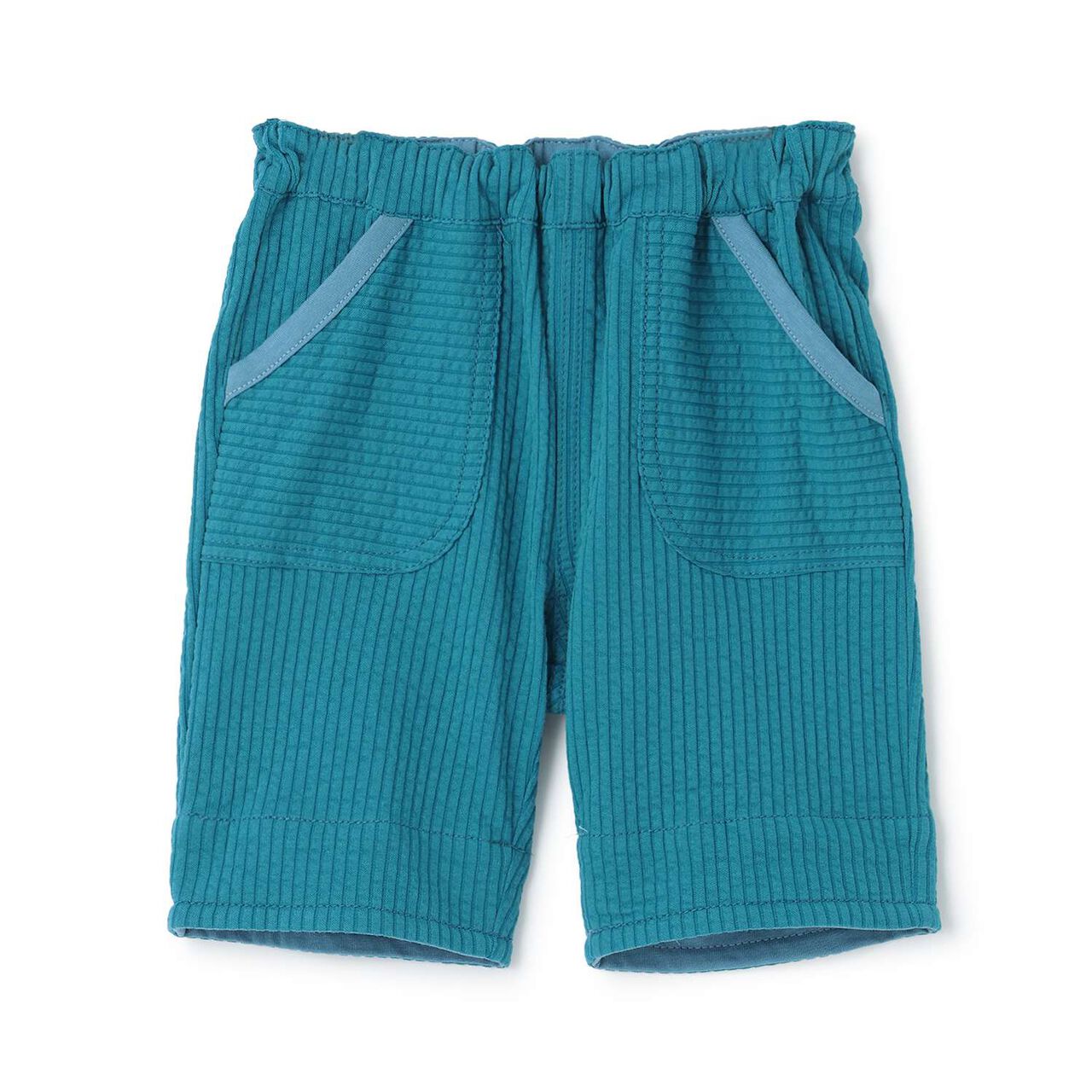 Stretch Seersucker Half Pants,Blue green, large image number 0