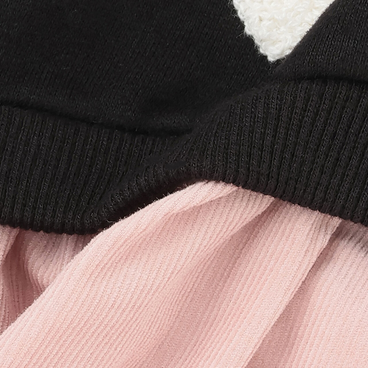 Heart Embroidery Color Block One-Piece Dress,Black, large image number 2