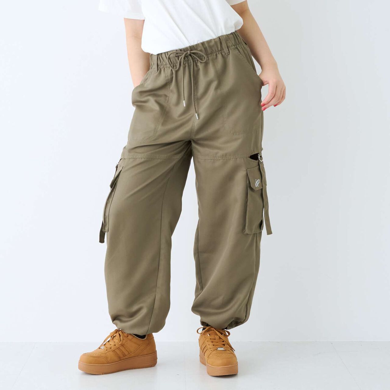 [LTXC / Quick-Dry Absorbent / Comfort] Slit Belt Cargo Pants,Khaki, large image number 1
