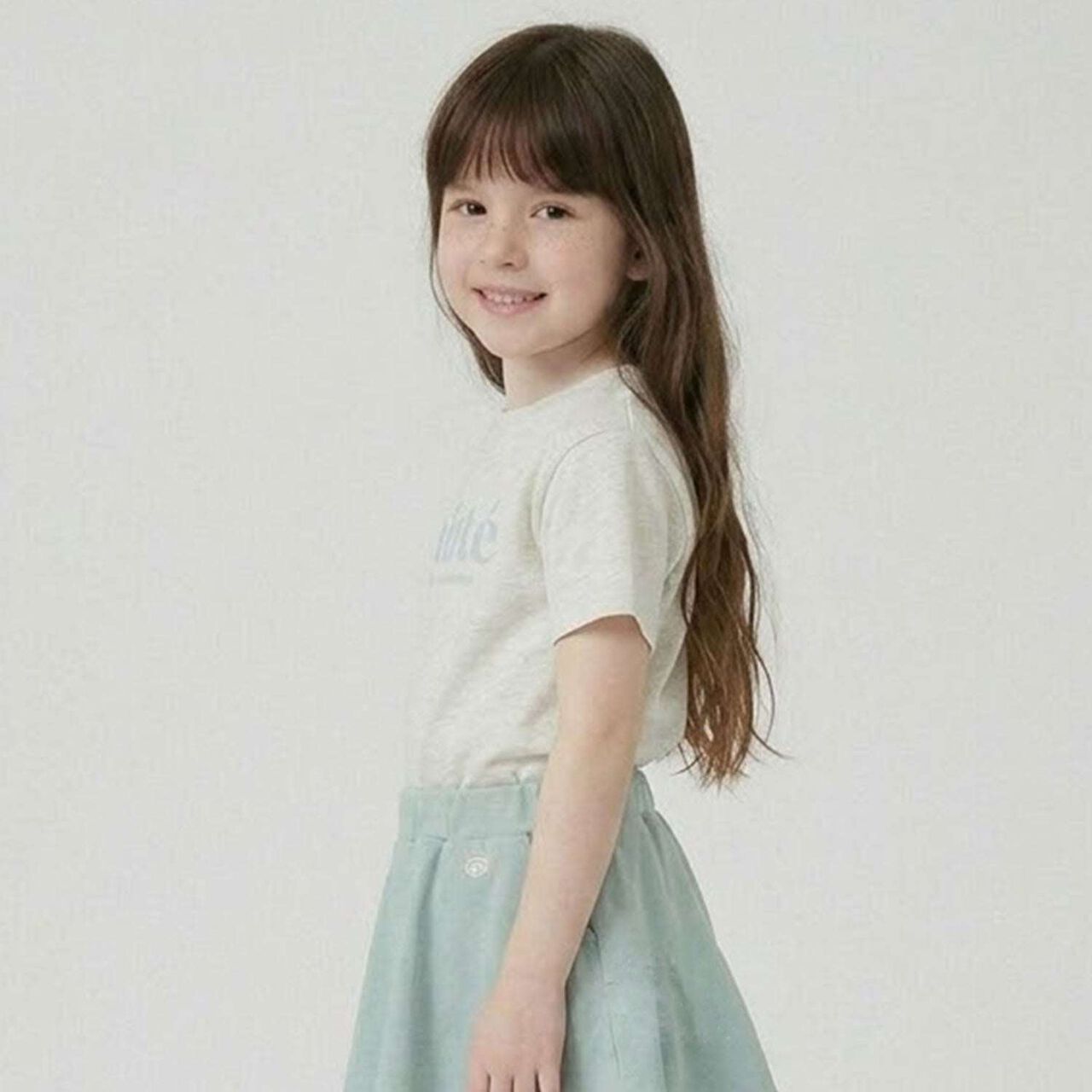 [100% Cotton] Heavy Rotation A-Line T-Shirt 2-Piece Set for Girls Kids,Dark red, large image number 25