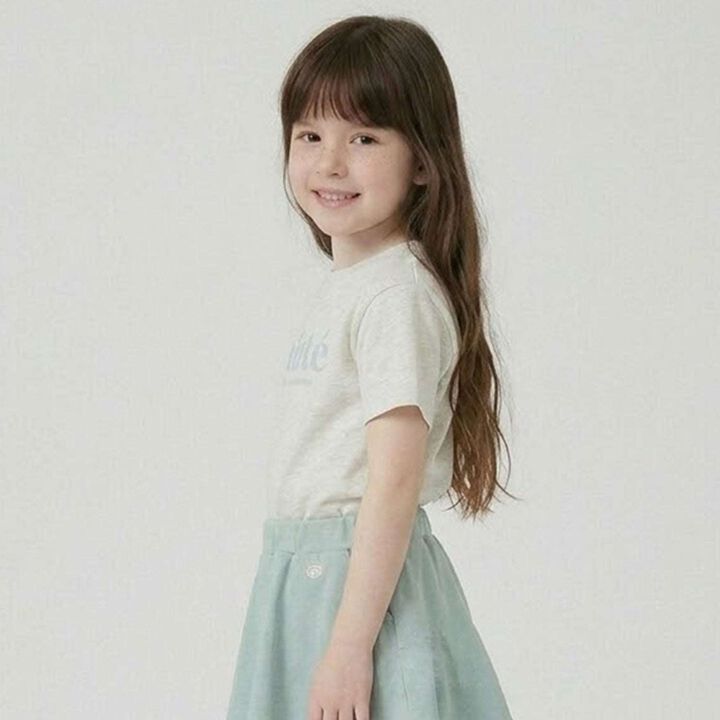 [100% Cotton] Heavy Rotation A-Line T-Shirt 2-Piece Set for Girls Kids,Dark red, medium image number 25