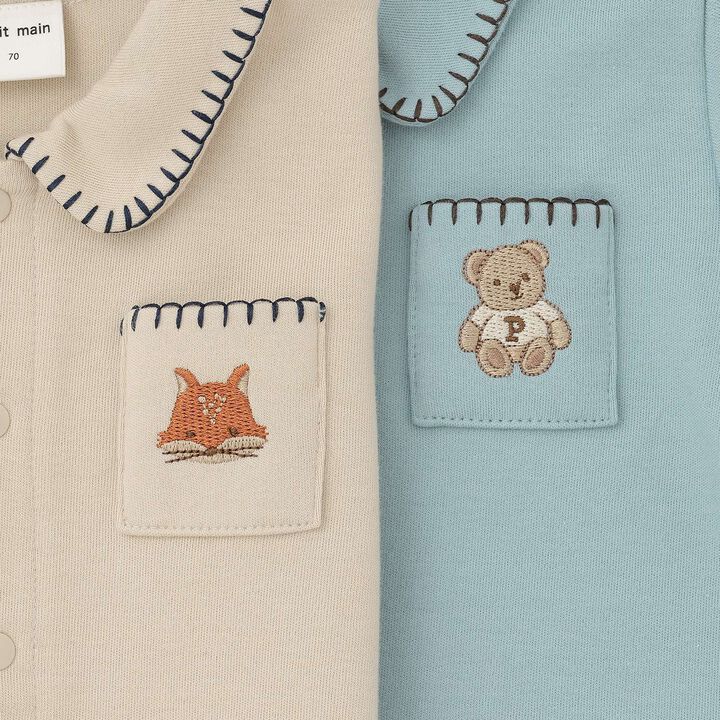 刺繡領連身衣,米色, medium image number 3