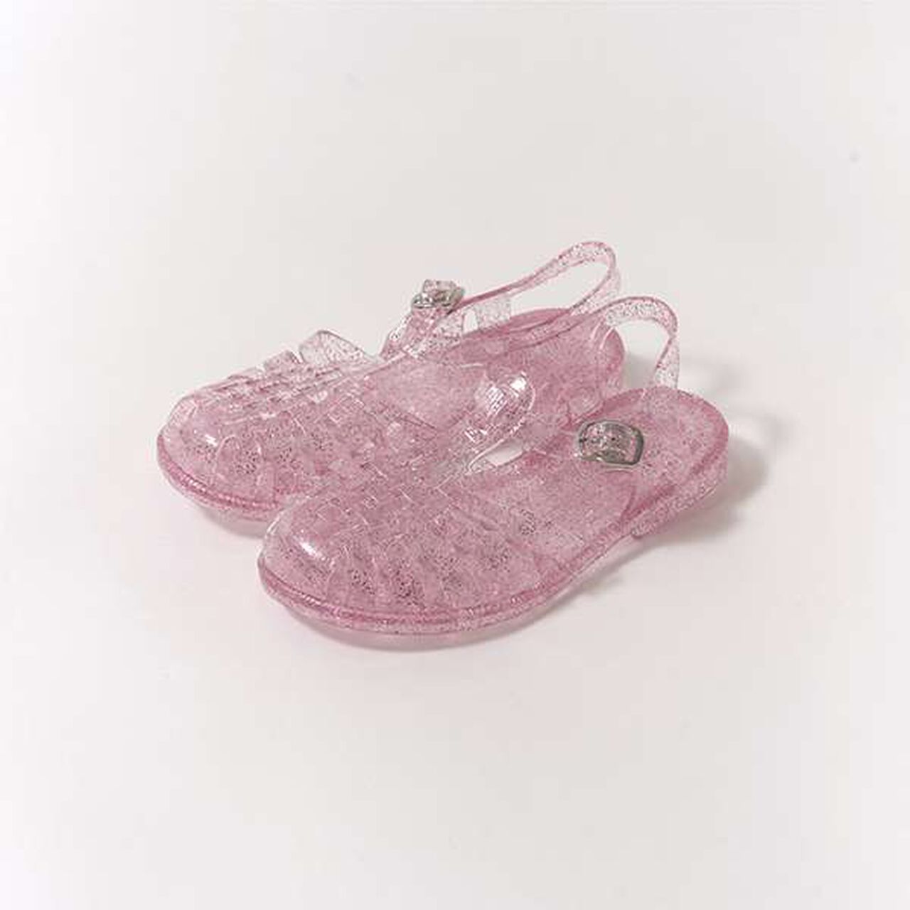 Clear Lamé Rubber Sandals,Silver, large image number 6