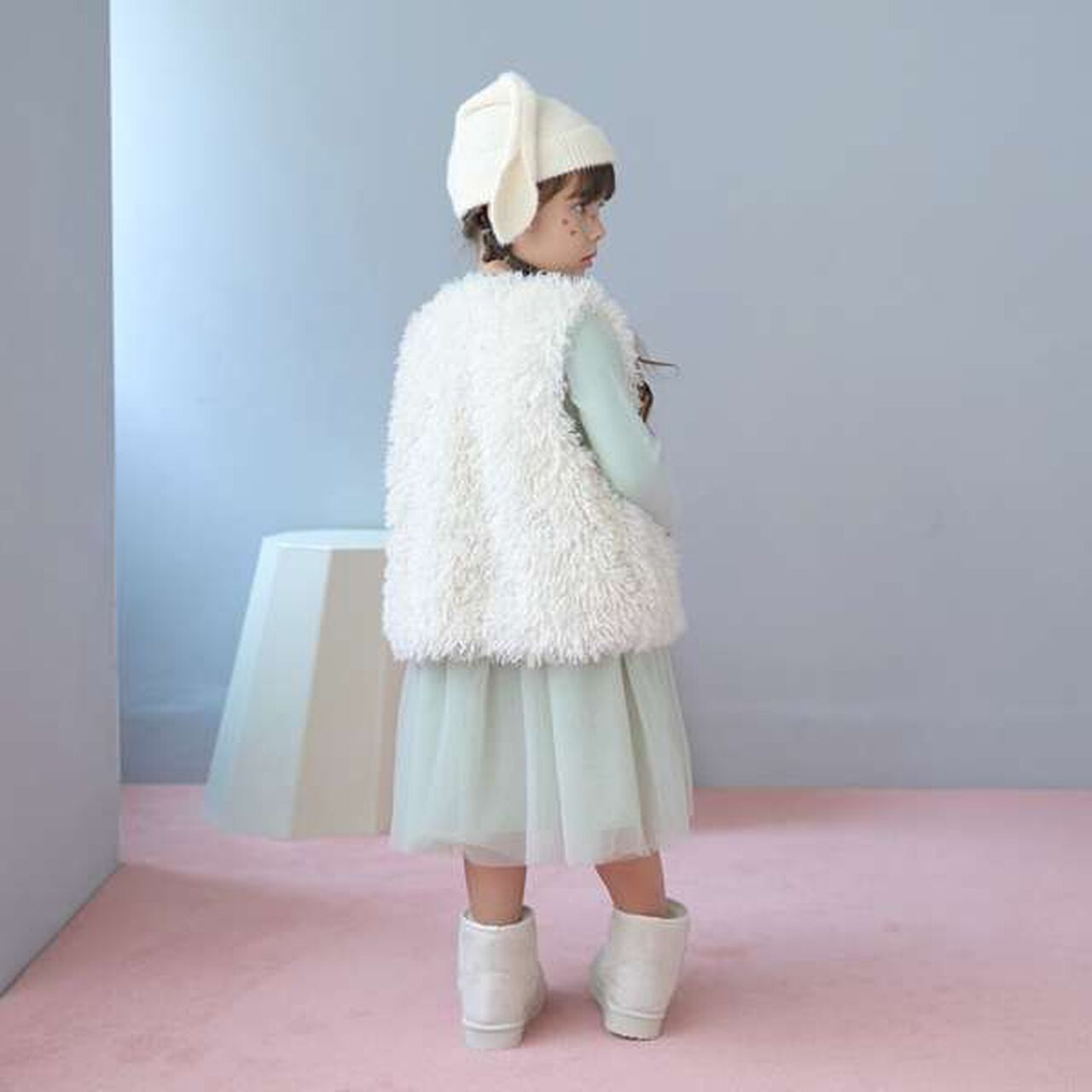 Fluffy Soft Fur Vest,Charcoal gray, large image number 13