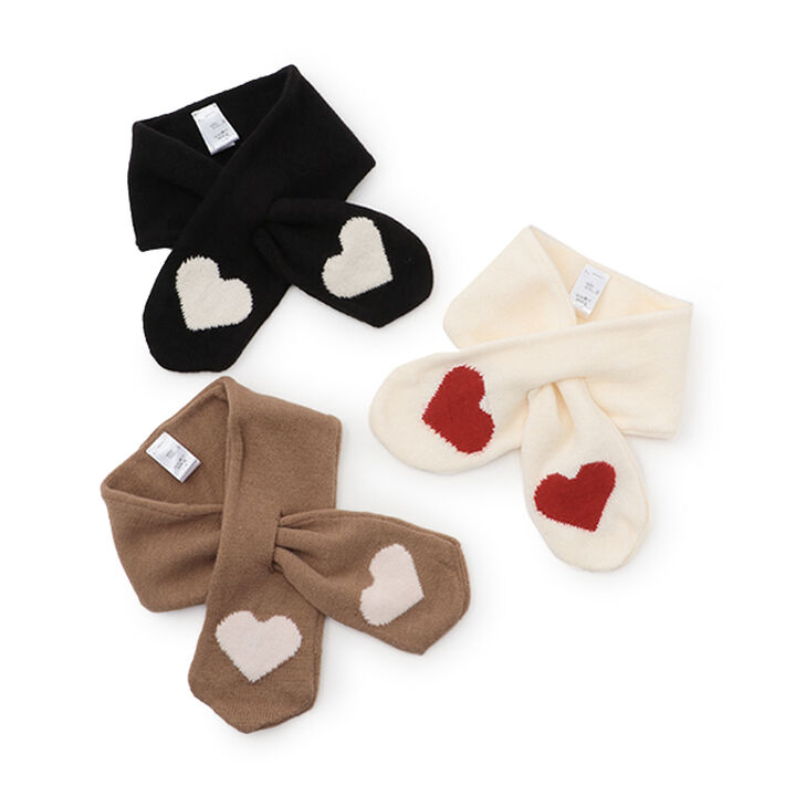 Heart Knit Scarf,Mocha tea, medium image number 4