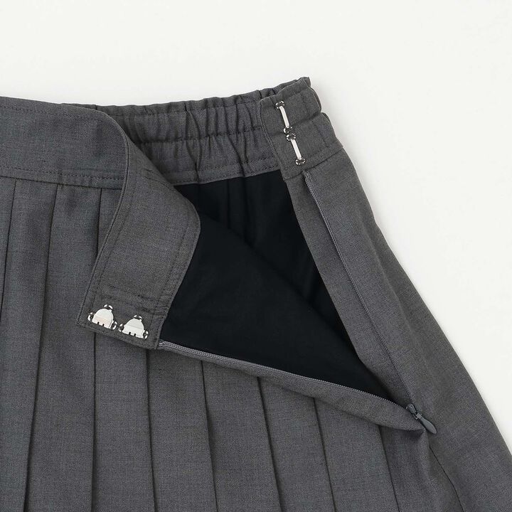 3-Tier Pleated Skirt-Pants with Letter Pouch,Gray, medium image number 4