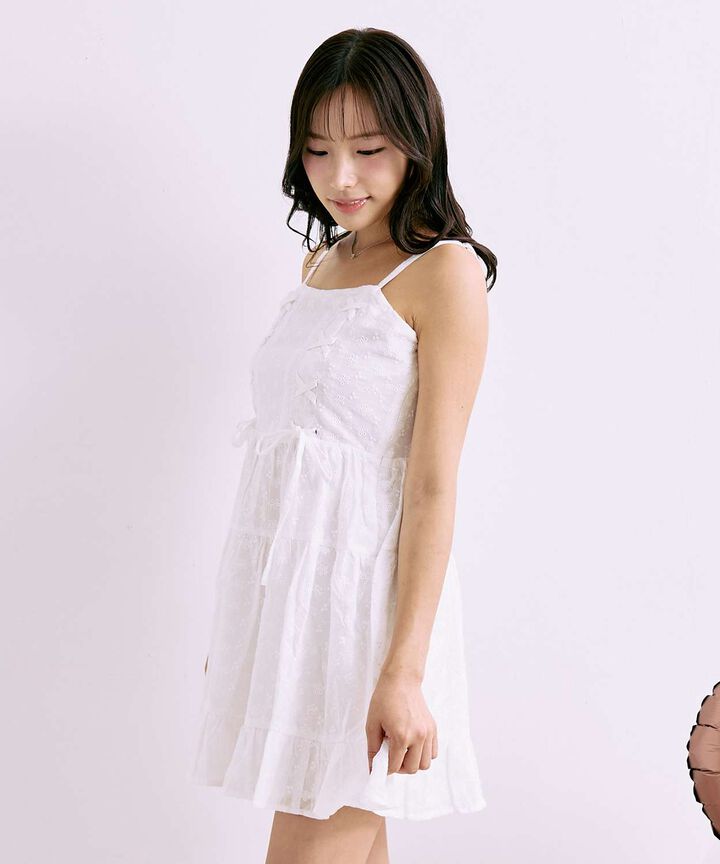 Lace-up Camisole Dress [Korean Fashion],Black, medium image number 1