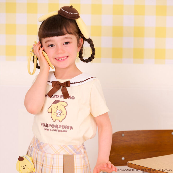 [Pompompurin] Sailor Collar Short Sleeve T-Shirt,, medium