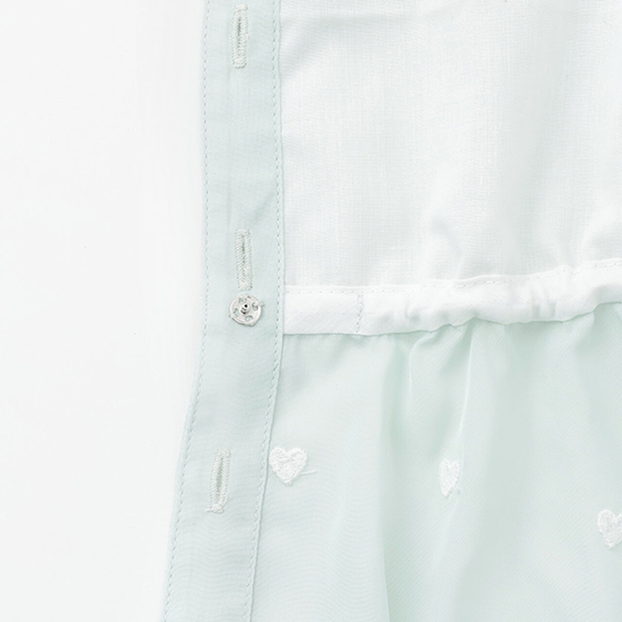 Heart Embroidery Peplum Sheer Blouse,Off white, large image number 10