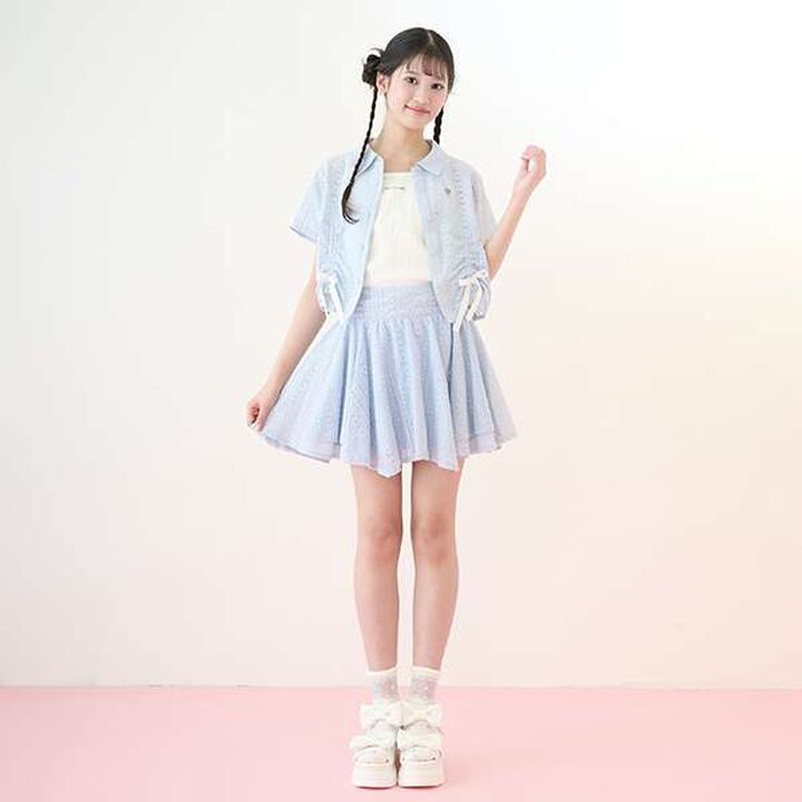 Assorted Material Irregular Hem Skirt with Shorts,Black, medium image number 13