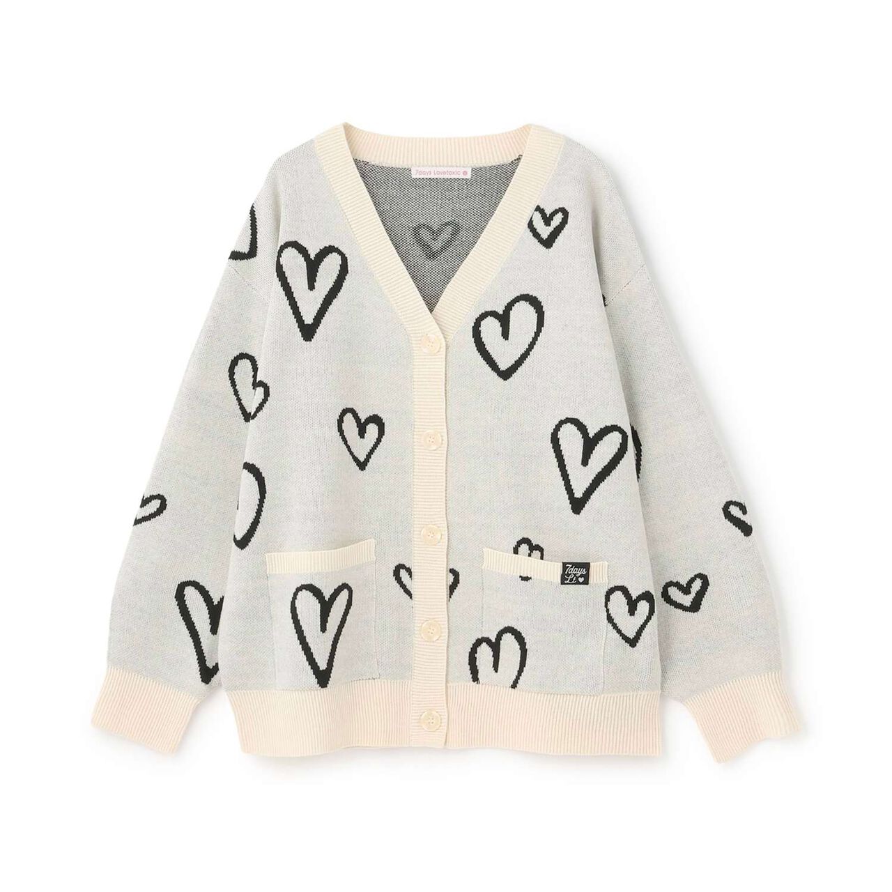 [7days/Washable] Heart Pattern Cardigan,Lavender, large image number 9