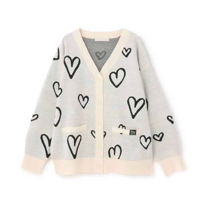 [7days/Washable] Heart Pattern Cardigan,Lavender, medium image number 9