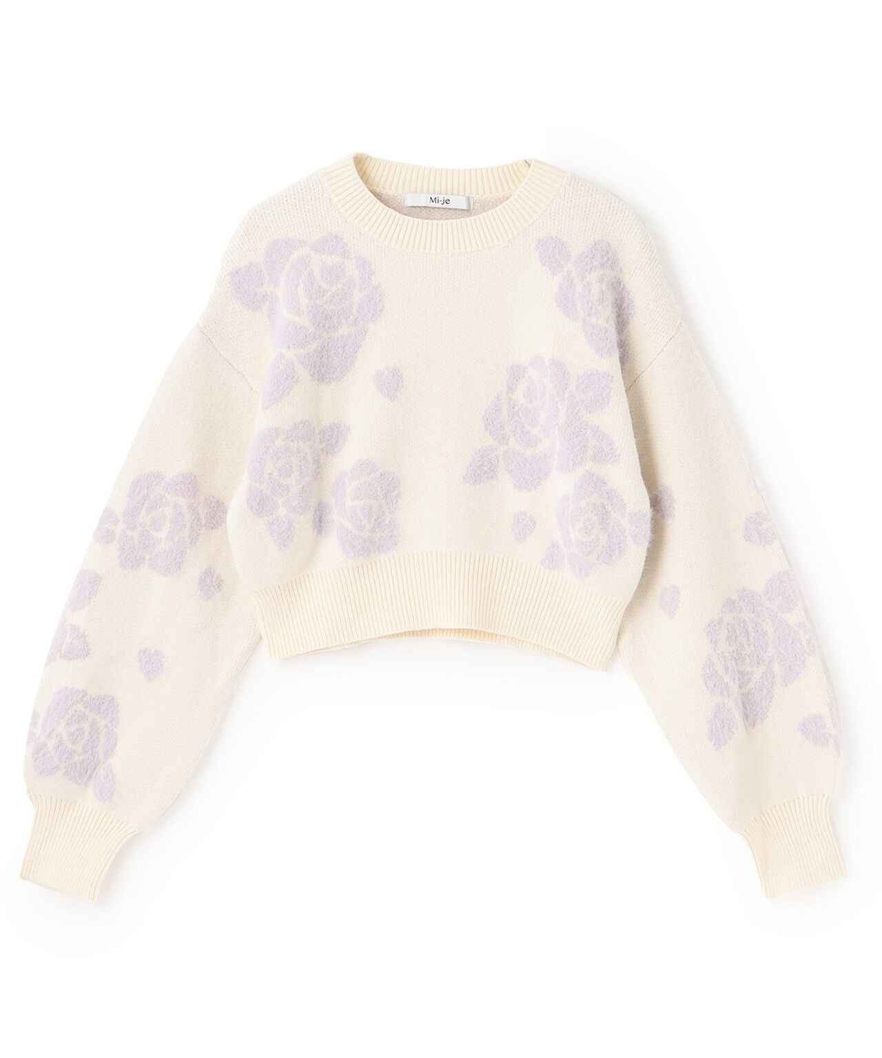 Rose Shaggy Knit [Korean Fashion],Gray, large image number 2