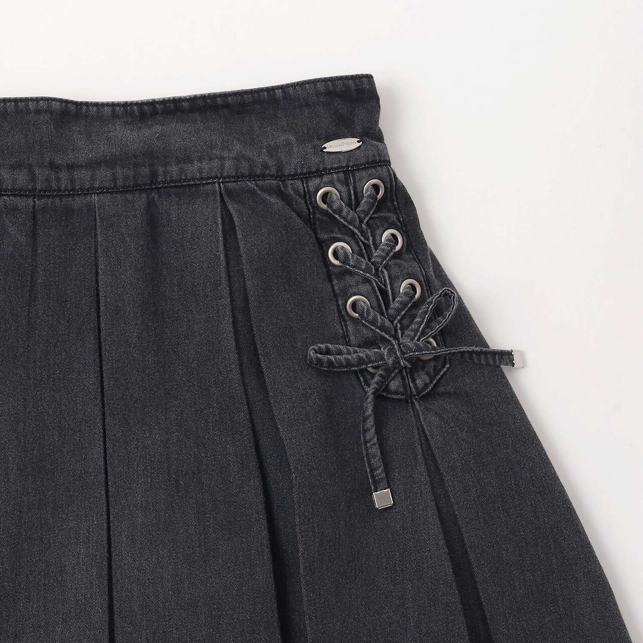 Lace-Up Box Pleated Skirt-Pants,Ivory, large image number 4