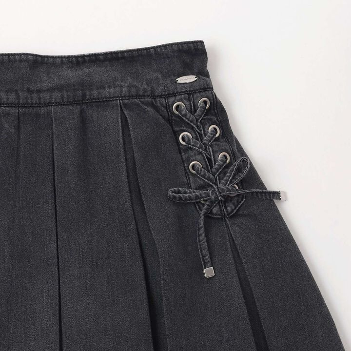 Lace-Up Box Pleated Skirt-Pants,Ivory, medium image number 4