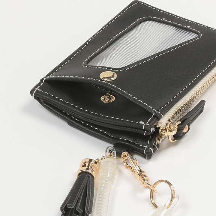 Mixed Material Card Holder,Black, medium image number 5