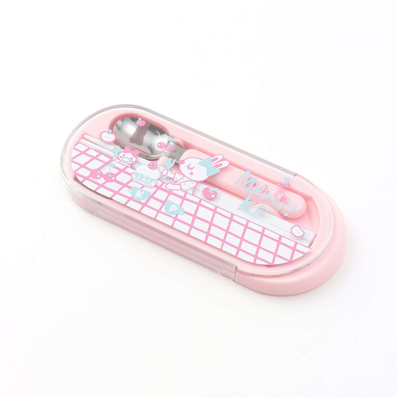Mimi-chan Cutlery Set,Pink, large image number 1