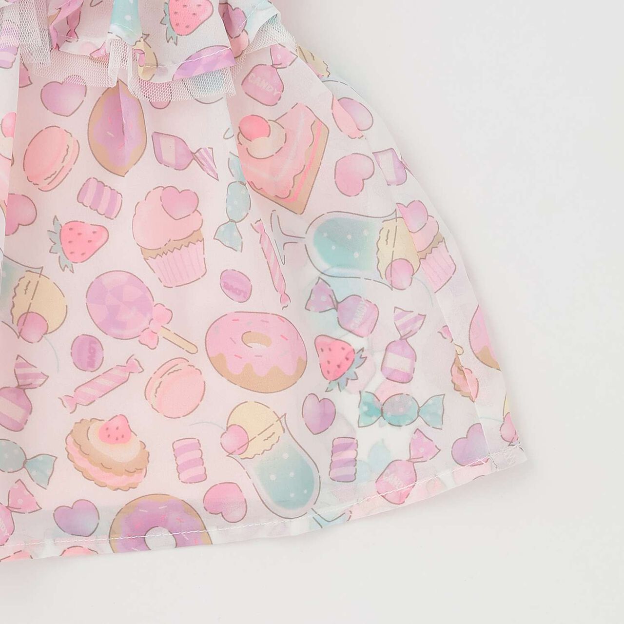 Sweets Motif Color-Block Top,Sax blue, large image number 17