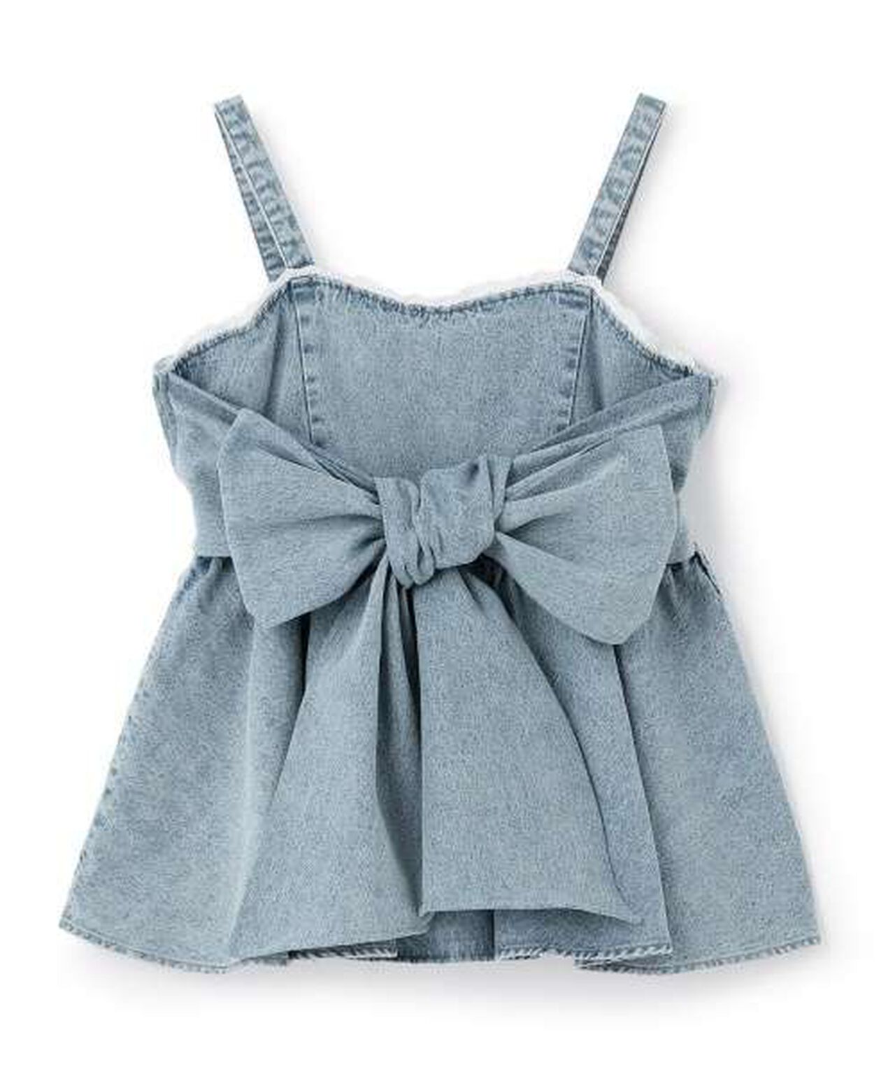 Denim Ribbon Bustier,Deep blue, large image number 6