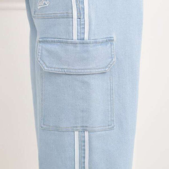Line Denim Cargo Pants,Light blue, medium image number 6